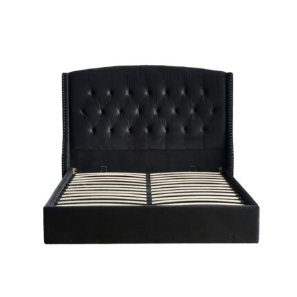 Lit Coffre Sultan Velours Gris 160x200 cm