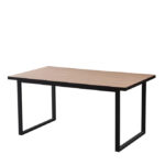 Table à Manger Belgrade Bois Beige Pieds Métal Noir 160x90 cm