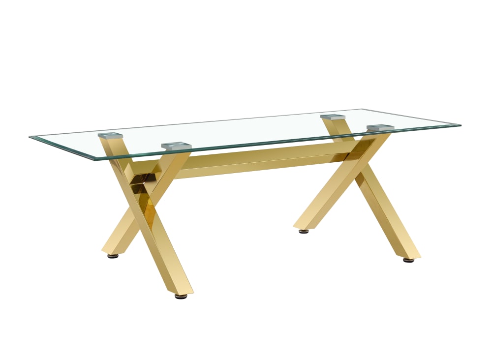 0 4508.jpg Table Basse IXE Verre Trempé Transparent Métal Doré 120x60x45 cm