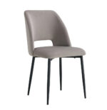 Lot de 4 chaises AVA Métal noir Velours - Gris