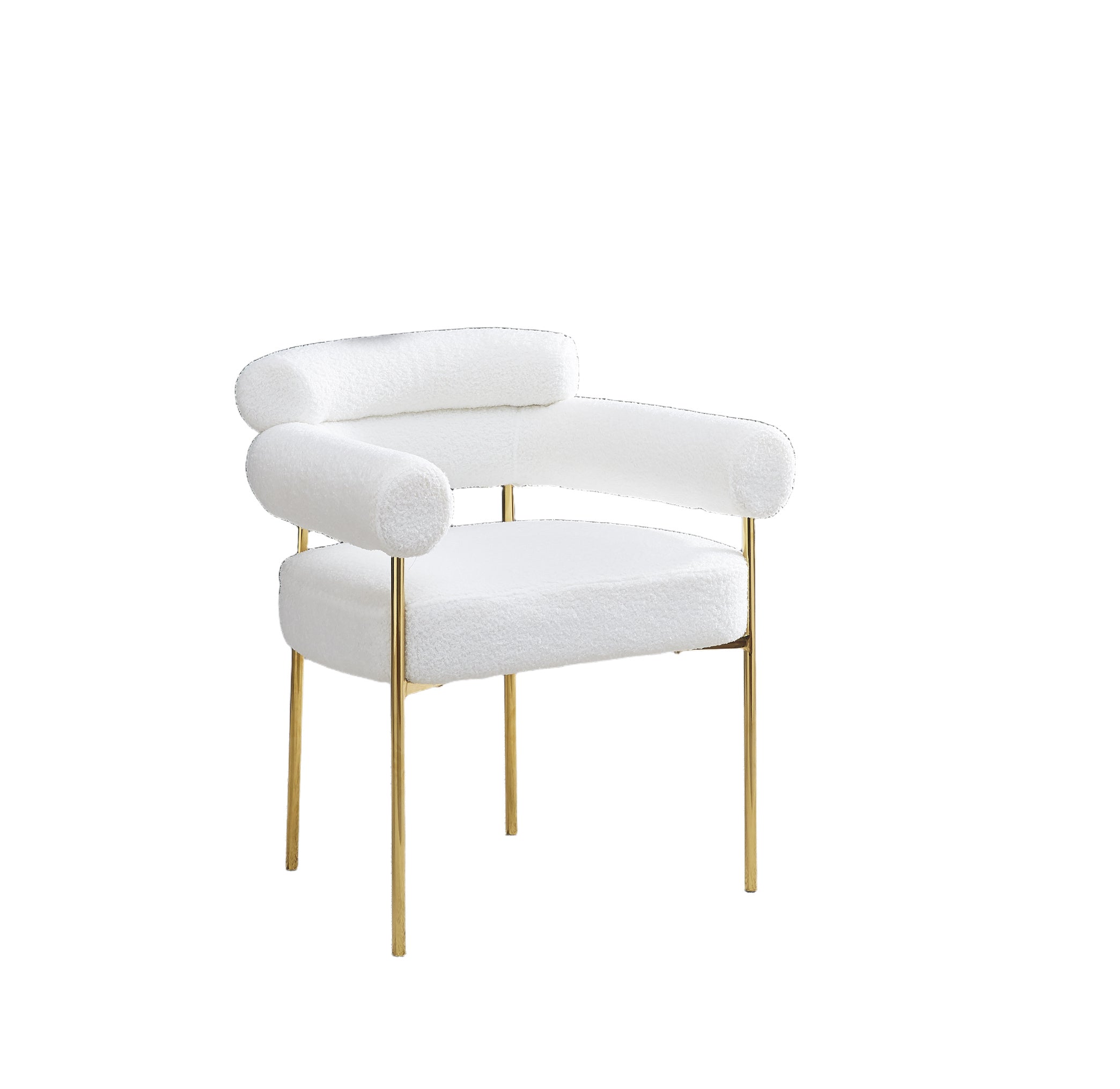 0 4511.jpg Lot de 2 Chaises BULLE avec Accoudoirs Velours Doudou Blanc & Pieds Gold 72x60x77 cm