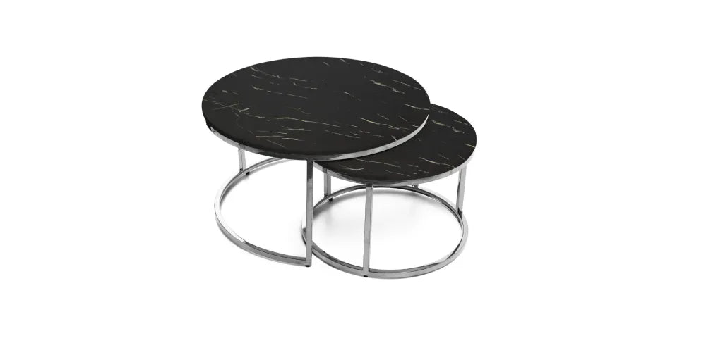 0 4523.jpg Lot de 2 Tables Basses Gigognes Arto Inox Verre Marbre Noir