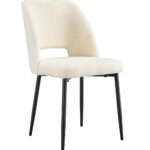 Lot de 4 chaises AVA Métal noir Velours - Doudou beige