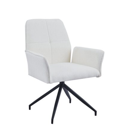 Lot 2 Chaises de Bureau Lutetia Tissu Doudou Pieds Métal Noir 65x62x88cm
