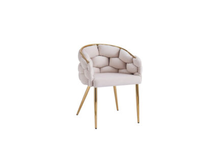 Lot de 2 chaises BALLON pieds Gold - Beige
