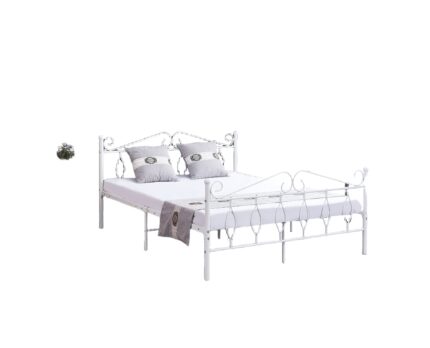 Lit Julie Métal Noir 140x190 cm Sommier Inclus