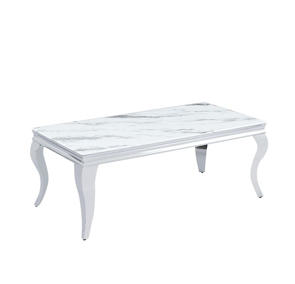 0 4554.jpg Table Basse Baroque Verre Trempé Marbré Blanc Pieds Chrome 120x60x45 cm