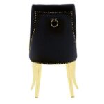 Lot de 2 chaises ANNEAU Capitonnées et Cloutées Gold Velours - Noir