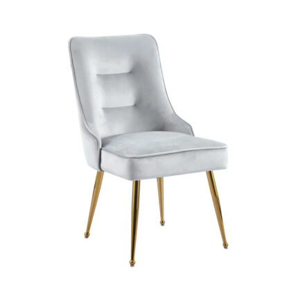 Lot de 2 chaises luxury ZIP en velours pieds Gold - Gris
