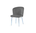 Lot de 4 Chaises Diana Velours Anthracite Pieds Chrome
