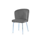 Lot de 4 Chaises Diana Velours Anthracite Pieds Chrome