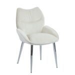 Lot de 2 Chaises en velours Beige LOHA pied métal Chrome