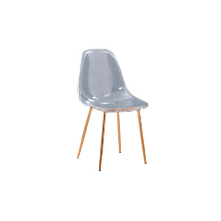 Lot de 4 chaises scandinave transparentes en PVC pieds Gold