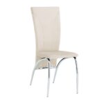 Lot de 6 chaises DUNA chrome velours beige