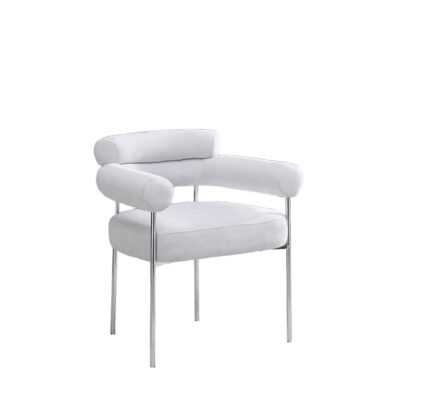 Lot 2 Chaises Salle à Manger Bulle Accoudoirs Velours Serge Gris Pieds Chrome 72x60x77cm