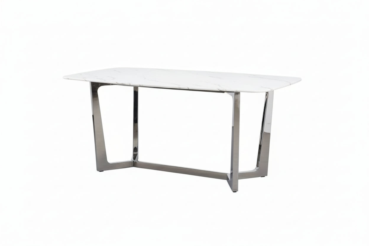 0 4637.jpg Table à Manger Gossip Plateau Granite Marbré Blanc 180x90 cm