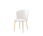 Lot de 4 Chaises Diana Velours Écru Pieds Dorés