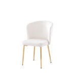Lot de 4 Chaises Diana Velours Écru Pieds Dorés