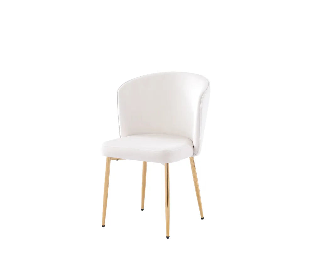 0 4653.jpg Lot de 4 Chaises Diana Velours Écru Pieds Dorés