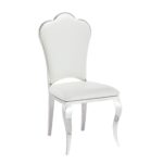 Lot de 4 Chaises Prestige Chrome simili cuir Blanc- SAKURA
