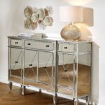 Buffet Miroir Romane Verre Argent 165x45x91.5 cm