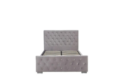 Lit Prestige Velours Gris 160x200 cm