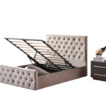 Lit Coffre Victoria Velours 140x190 cm
