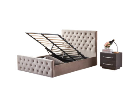 Lit Coffre Victoria Velours 140x190 cm
