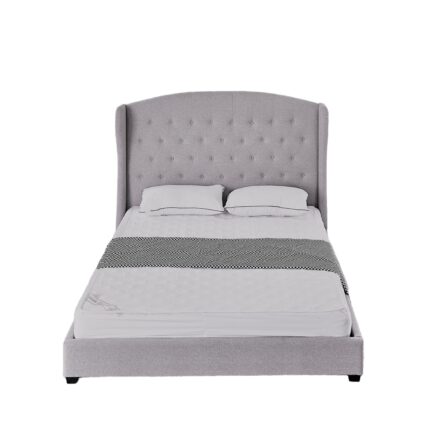 Lit Bergerac Tissu Gris 140x190 cm