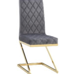 Lot de 6 chaises COCOMAT Gold et velours - Anthracite