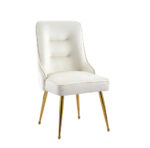 Lot de 2 chaises luxury ZIP en velours pieds Gold - Beige