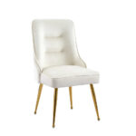 Lot de 2 chaises luxury ZIP en velours pieds Gold - Beige