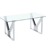 Table à Manger Igrec Verre Transparent Pieds Chrome