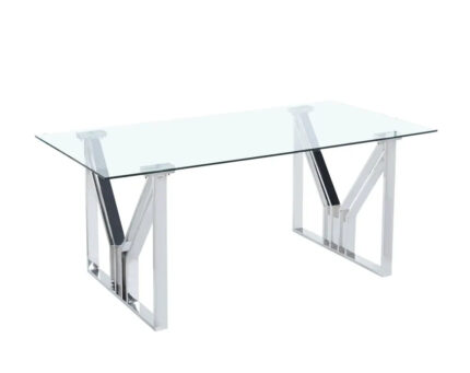 Table à Manger Igrec Verre Transparent Pieds Chrome