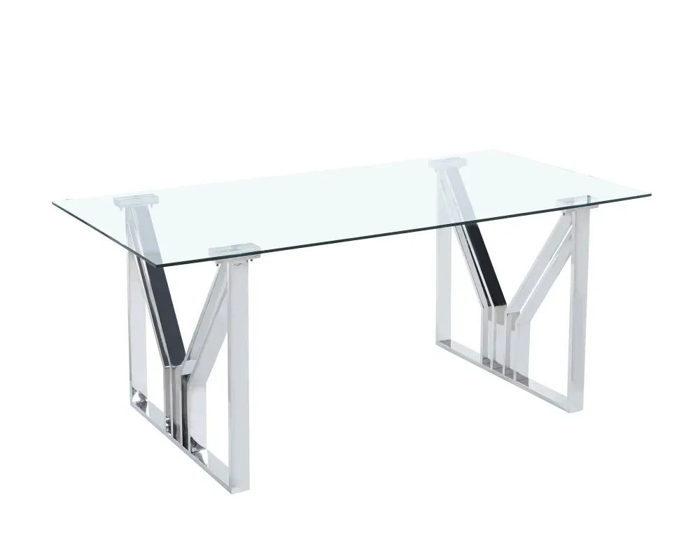0 4699.jpg Table à Manger Igrec Verre Transparent Pieds Chrome