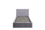 Lit Coffre Maia Velours Côtelé Gris 90x190 cm