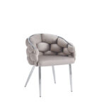 Lot de 2 chaises BALLON pieds chrome assise en Velours Taupe