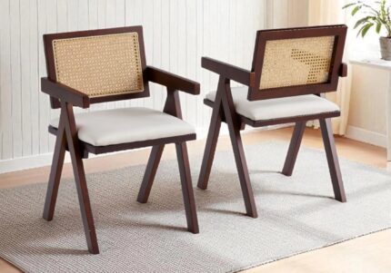 Chaise Salle à Manger Monza Noyer Cannage Naturel