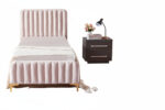 Lit Faye Velours Sommier Inclus 90x190 cm