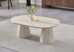 Table Basse Monza Ovale Travertin Naturel Vert