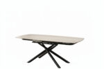 Table Repas Extensible Nysa Céramique Travertin Beige 129/189 cm