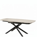 Table Repas Extensible Nysa Céramique Travertin Beige 129/189 cm