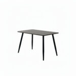 Table à Manger Ammo Bois Effet Chêne Marron Pieds Métal Noir 120x70 cm