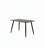 Table à Manger Ammo Bois Effet Chêne Marron Pieds Métal Noir 120x70 cm
