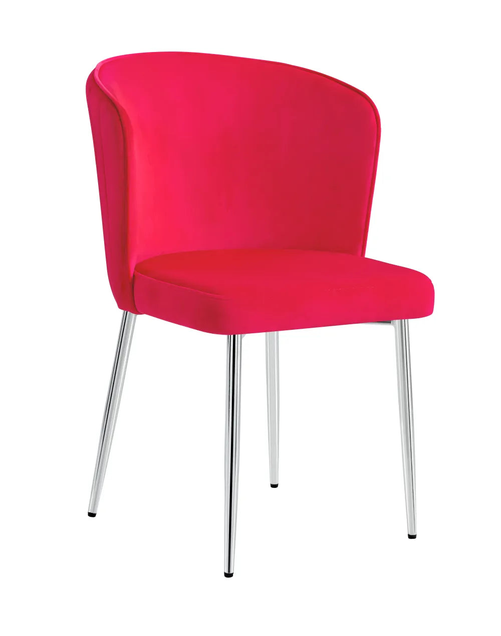 0 4795.jpg Lot de 4 Chaises Diana Velours Rouge Pieds Chrome