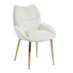 Lot de 2 chaises en velours Beige LOHA pied métal Gold