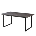 Table à Manger Belgrade Bois Gris Pieds Métal 160x90 cm