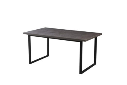 Table à Manger Belgrade Bois Gris Pieds Métal 160x90 cm