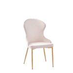 Lot de 2 Chaises Hilton Velours Beige Pieds Dorés