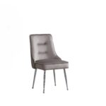 Lot de 2 chaises luxury ZIP en velours pieds chromés - Moka
